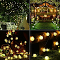 Miniatyrbillede 3 af 5: hvid solar guinguette guirlande 7M 50 LED'er
