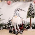 Miniatyrbillede 6 af 11: Christmas High Hat Dwarf Gnome for Doll Ornaments Belysning Söt tecknad Dwarf El Red - A