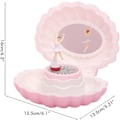 Miniatyrbillede 2 af 5: Shell Shape Ballet Pige Musikdåse Med Lys Klassisk Retro Melodi Gave Til Fødselsdage Helligdage Bryllup og fester Dekoration (pink) (1 stk.