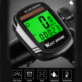 Miniatyrbild 2 av 5: Soldriven cykeldator Trådlös vattentät cykelhastighetsmätare Vägmätare Auto Wake Up Bike Computer - Svart - Svart