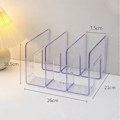 Miniatyrbillede 2 af 5: Transparent Håndtaske Organizer: 3-Seksjons Mini Pung Hylde til Soveværelse Opbevaringsstativ