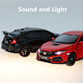 Pikkukuva 5 / 5: 1/32 HONDA Civic Typ R FK8 Legering Bilmodell Diecast Metal Leksaksfordon Bilmodell Simulointi Ljud Ljussamling Barnleksakspresent Red