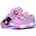 LED Lysende Rulleskøjter Dobbelthjul USB Genopladelige Skøjtesko Rosa 33 Rosa Pink Pink 33