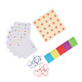 Miniatyrbillede 4 af 8: Træ Geoboard: Hånd-øje-koordination og sensorisk træning legetøj til børn 36+ måneder - Sikker træ matematisk array blok