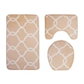 Pikkukuva 1 / 5: kuviollinen lattiamatto kylpyhuoneen lattiamatto kolmiosainen set Beige