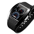 Miniatyrbild 3 av 5: Män Mode Led Sport Gummi B Digital Week Date Dashboard Pattern Dial Black