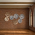 Pikkukuva 5 / 5: Vintage Steampunk Wall Gear Industrial Style Puiset Gears Koristeet Club Bariin Kotiseinäkoriste Musta 24*4