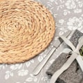 Pikkukuva 4 / 4: Pyöreät vesihyasinttialusmatot 30 CM, kudottu pajumatto, laadukas pajumatto, eristävät ja lämmönkestävät tabletit