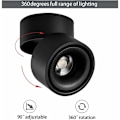 Pikkukuva 4 / 5: Mustavalkoinen taitettava COB LED-kohdevalo (musta neutraali valo 10W)