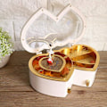 Pikkukuva 3 / 5: Home Suuri Double Heart Dancing Girl Music Box (valkoinen) kodin ja puutarhan sisustamiseen