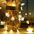 Miniatyrbillede 2 af 5: Varm farve snefnug batteri mønster med blinkende 6 meter 40 LED lys snefnug String Lights juledekoration S
