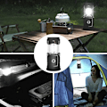 Miniatyrbillede 2 af 5: Solar/USB genopladeligt LED-lys, kraftfuldt campinglys, 2 modes bærbart havelys, 360° hængende lommelygte, sort