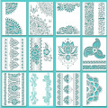 Miniatyrbillede 1 af 5: 12 stykker store mandala stencil genanvendelige mandala malingskabeloner 8,3 x 11,7 tommer blomsterdesign stencil Mandala Drawin