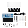 Miniatyrbild 1 av 8: 4-siffrig DIY Digital LED-klocka Kit - Automatisk Visning av Tid & Temperatur - Grön Elektronisk DIY Klocka Kit Green