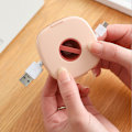 Miniatyrbilde 2 av 5: Datakabellagringsboks, bærbar oppruller, multifunksjonsdatakabellagringsboks (rosa)