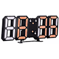 Miniatyrbild 1 av 5: 3D LED digital klocka Elektronisk bordsklocka Väckarklocka Väggglödande hängande klocka, orange svart display - orange svart