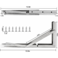 Miniatyrbillede 2 af 5: Foldbart hyldebeslag, sæt med 2 foldbare hyldeknægte i rustfrit stål, foldbart vægbeslag - foldbart beslag med