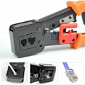 Miniatyrbild 4 av 5: RJ45 Crimptång Crimpverktyg för RJ11/RJ12 nätverks- och telefonkablar - 3-i-1 Modular Telecom Crimp Tool Net