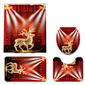 Pikkukuva 1 / 5: Christmas Deer WC-lattiamatot Neliosainen kylpyhuoneen set, SD2,