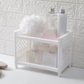 Miniatyrbilde 3 av 5: Slitesterk Multifunksjonell Skrivebordsorganiseringshylle for Soverom i Hvit
