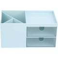 Miniatyrbilde 1 av 5: Skrivebordsoppbevaring, skrivebordsoppbevaring med skuffer og 3 rom blyantpotte, 17,5 x 9 x 9 cm，
