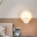 Miniatyrbilde 4 av 5: Hvit rund-tre farge Nordic ED lys stue soverom nattbord vegglampe egnet for soverom stue trapp gang AC 220V,