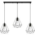 Miniatyrbild 1 av 5: Ljuskrona Pendellampa Diamond Shape Bar 3 Lampor Svart Shade Lights 20,5*25cm E27 för vardagsrum Kök，Inomhusljus