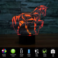 Miniatyrbild 5 av 5: Girl Night Light 3D-lampa med fjärrkontroll och dimmer + 7 färgskiftande Flash Horse Design