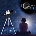 Miniatyrbillede 5 af 5: Model 30070 High Power Monocular 150X HD Astronomical Telescope, Hvid - Hvid