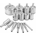 Pikkukuva 1 / 5: 15 kpl set ?6-50 mm HSS-timanttiporanterät hiiliteräs märkäleikkaava timanttileikkuri laatoille