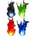 Pikkukuva 4 / 4: 2 pakkauksen Halloween kelluva Fireball Glow Prop Cosplay Prop (ei akkua) lelukoriste, (vihreä)