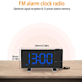 Miniatyrbillede 5 af 5: Blå Alarm Clock Radio USB Dual Charger Vækkeur til Heavy Sleepers Digital Clock Radio