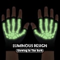 Miniatyrbild 3 av 5: Skeletthandskar-lysande Stretchy Costum Handskar Fingerless Skull Handskar Ett par
