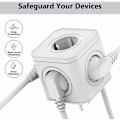 Miniatyrbillede 3 af 5: i 1 Cube Power Strip med overbelastningsbeskyttelse og overspændingsbeskytter, 4000W/16A Cube Power Strip med sikkerhedsdør, bærbar