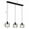 Miniatyrbilde 5 av 5: Lysekrone anheng Lampe Metallbur Moderne Taklampe E27 for soverom Stue Korridor Svart - rektangulær base - B