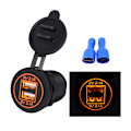 Miniatyrbilde 1 av 5: Bil, motorsykkel, bobil, båt, 4.2A billader, dobbel USB, billader med dobbel åpning, modifisert tilbehør (oransje lys),