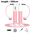 Miniatyrbillede 2 af 5: Vægtet hoppereb med tæller - til træning, 2 positioner white pink Dual use + weight