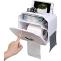 Miniatyrbillede 1 af 5: Punch Free Toilet Paper Box 304 Rustfrit Stål Vægmonteret Toiletpapir Holder Under Skab Køkken Eller Badeværelse Rulleholder Hvid,