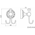 Pikkukuva 2 / 5: Koukut Antiikki Design Seinälle asennettava Double Hooks Kylpyhuone Messinkijalusta Double Hooks