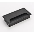 Miniatyrbillede 1 af 4: Fortykket aluminiumslegering desktop gevindboks desktop gennem det sorte firkantede kabelboks dæksel 80mm*160mm,