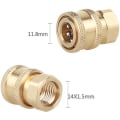 Miniatyrbilde 2 av 5: 1/4'' høytrykksspylersett Hurtigkobling Messing høykoblingsadapter Høytrykkspyler Montering Høytrykkspyler C
