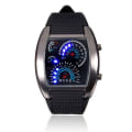 Miniatyrbillede 5 af 5: Män Mode Led Sport Gummi B Digital Week Date Dashboard Pattern Dial White