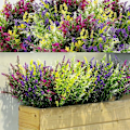 Miniatyrbillede 1 af 5: 12 farver Bland og match kunstige lavendelbuske kunstige grønne lavendelblomster UV-resistente planter,