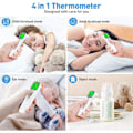 Miniatyrbillede 2 af 5: 3 i 1 infrarød pande, 4 farver bagbelyst digitalt display, berøringsfrit pandetermometer med feberalarm, voksentermometer med hukommelsesfunktion,