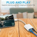 Miniatyrbillede 2 af 5: 2 i 1 RJ45 Ethernet LAN Ethernet-adapter med opladningsport, kompatibel med iPhone/iPad/iPod, understøtter alle iOS / 10/100