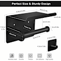 Miniatyrbilde 4 av 5: No Punching Hylle Matt Svart Toalettpapir Holder Mobiltelefon Holder Baderom Multi-Function Stand,