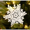 Miniatyrbilde 2 av 3: 15 hvite snøfnugganheng juletrepynt snøfnugganheng (hvit)