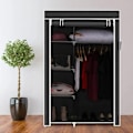 Miniatyrbillede 3 af 5: Stof garderobe opbevaringsskab med døre Ikke-vævet stof tøjskab Bærbar garderobe til soveværelse entre, Dressi