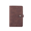 Miniatyrbild 1 av 3: A6 Binder Hud Feeling Hand Account Notebook Notebook Cash Budget Chart PVC Dragkedja Lösblad Business Book (Amber Brown-Single Shell),