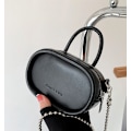 Miniatyrbillede 2 af 4: Simpel mini bærbar messenger taske avanceret nichedesigntaske til kvinder (sort)